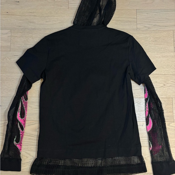 Givenchy Black Mesh Detail Shirt Hoodie - Picture 4 of 4